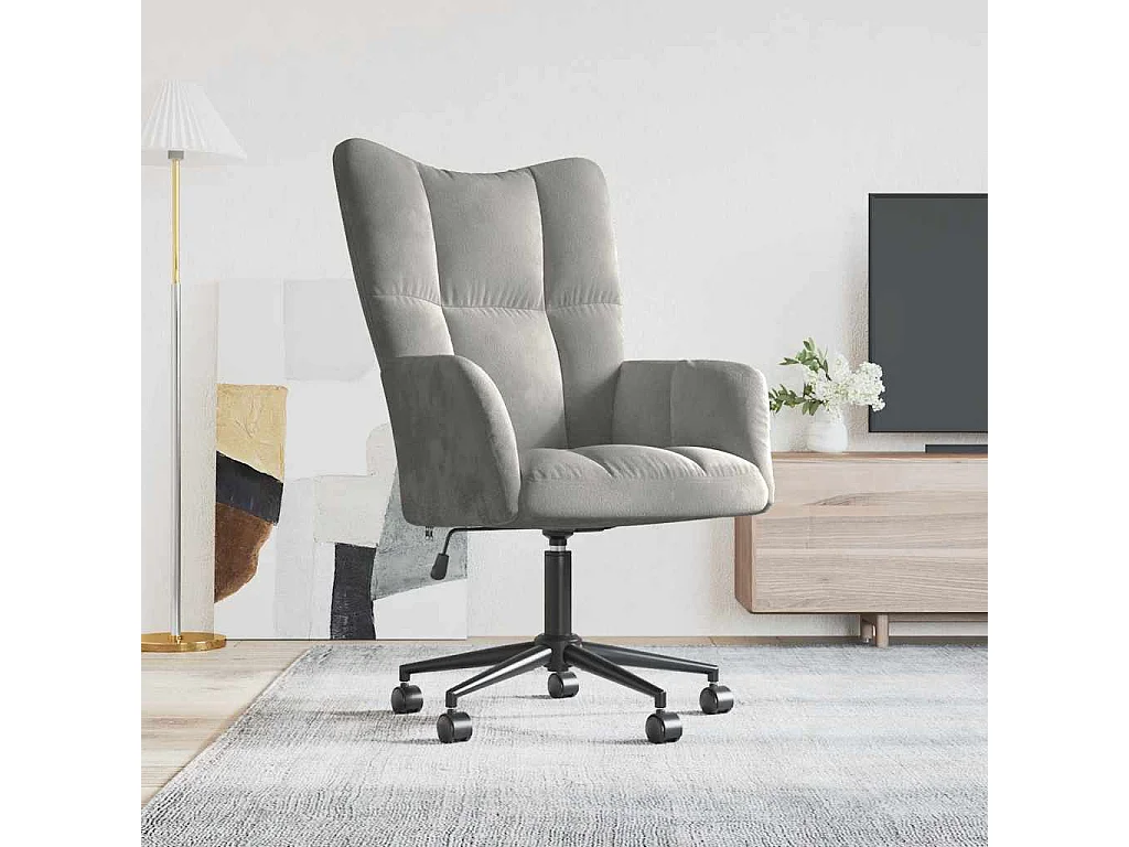 Chaise de relaxation Gris clair Velours