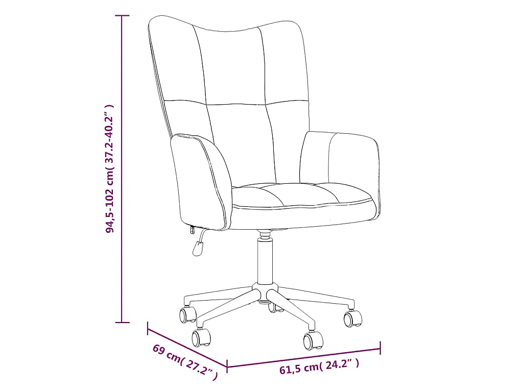 Chaise de relaxation Gris clair Velours