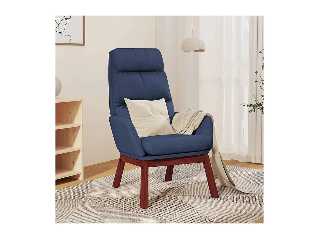 Chaise de relaxation Bleu Tissu