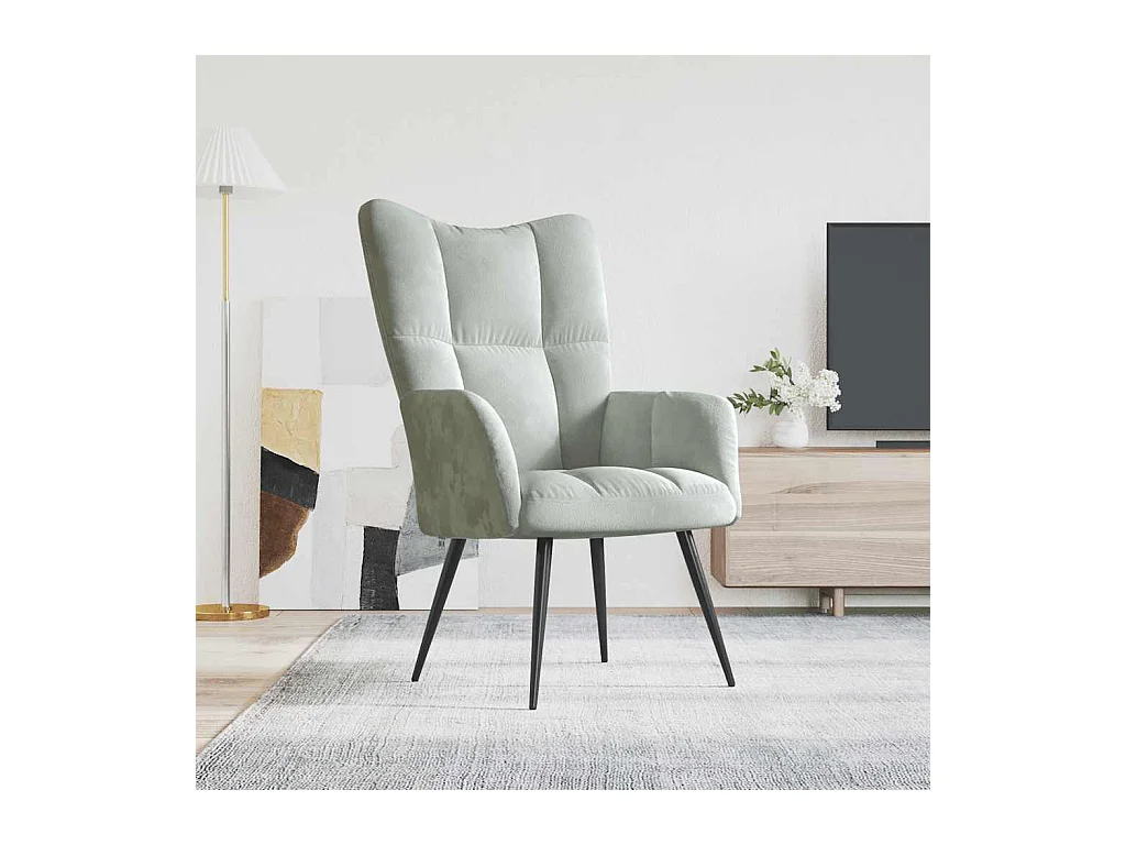 Chaise de relaxation Gris clair Velours