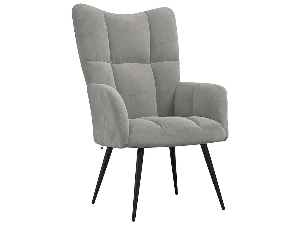 Chaise de relaxation Gris clair Velours