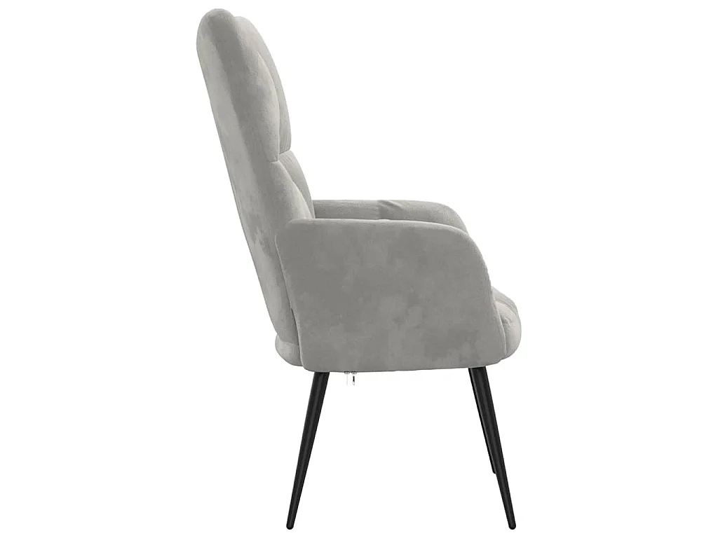 Chaise de relaxation Gris clair Velours