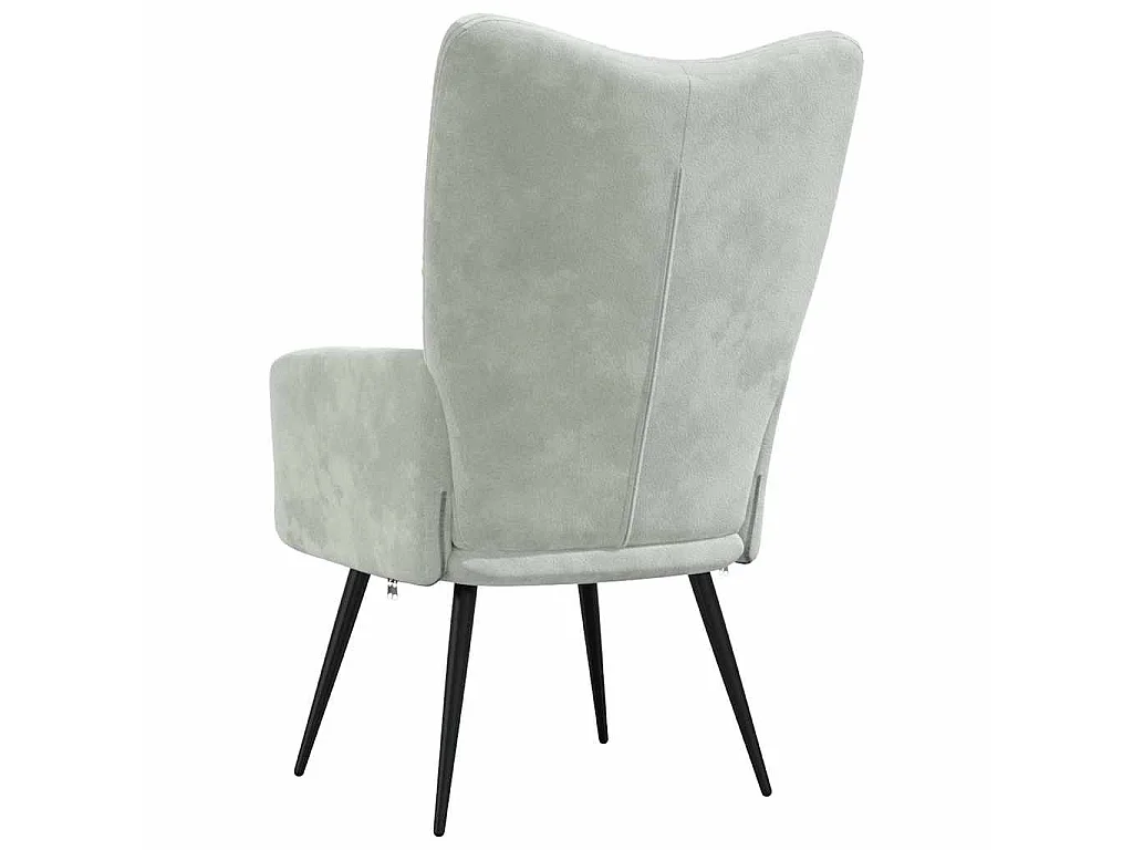 Chaise de relaxation Gris clair Velours