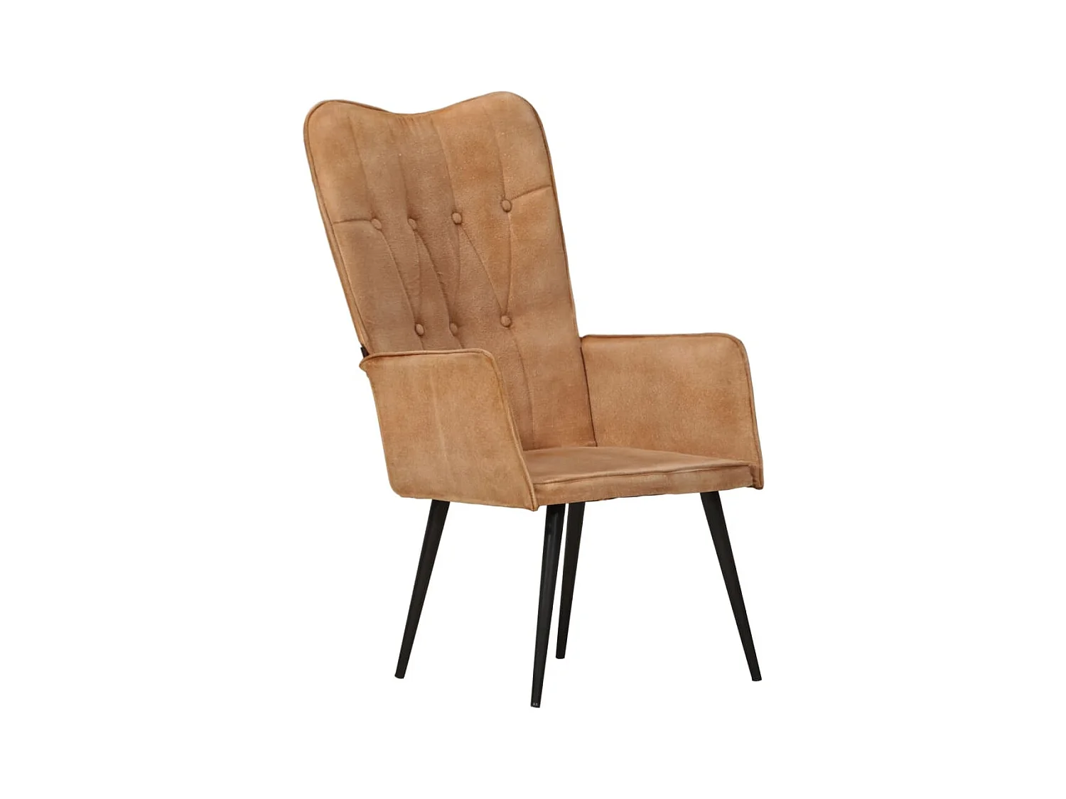 Ohrensessel Braun Canvas