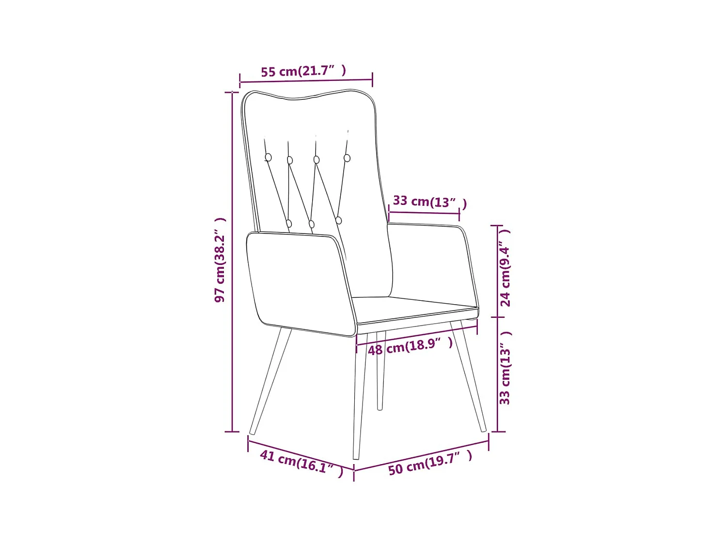 Ohrensessel Braun Canvas