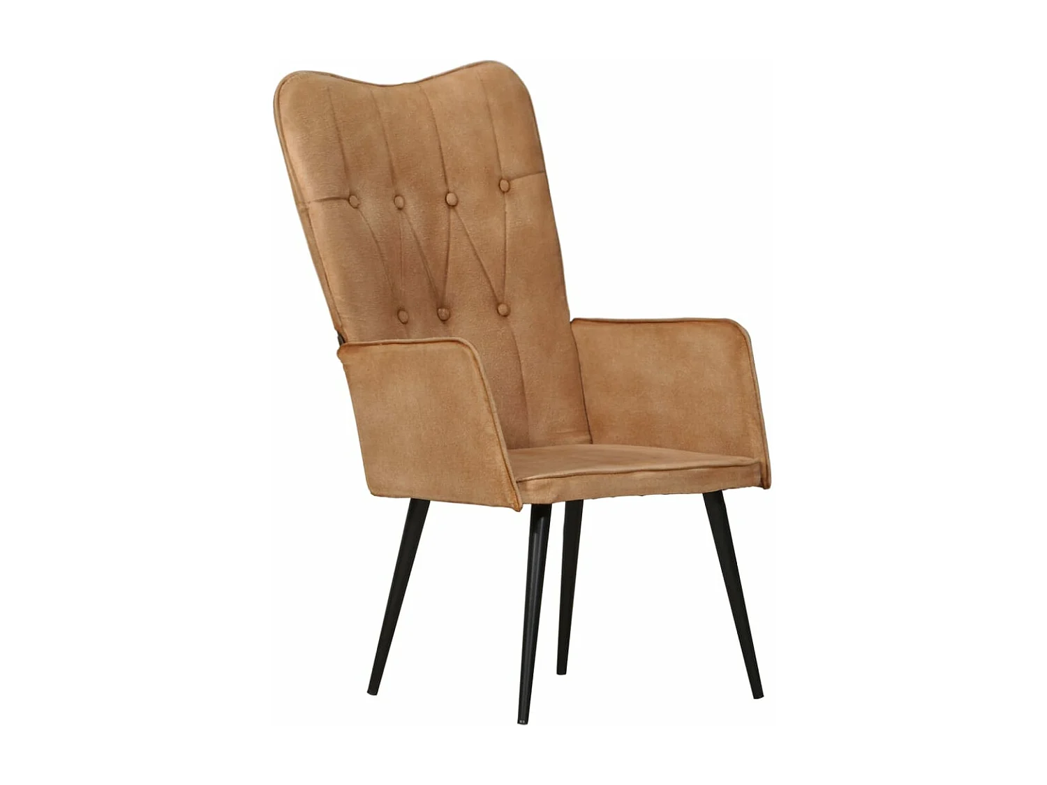 Ohrensessel Braun Canvas