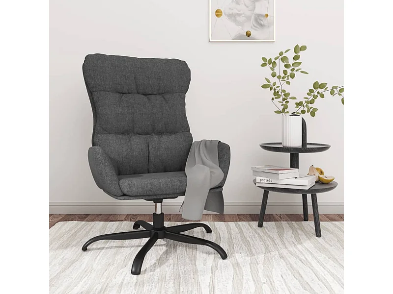 Chaise de relaxation Gris foncé Tissu