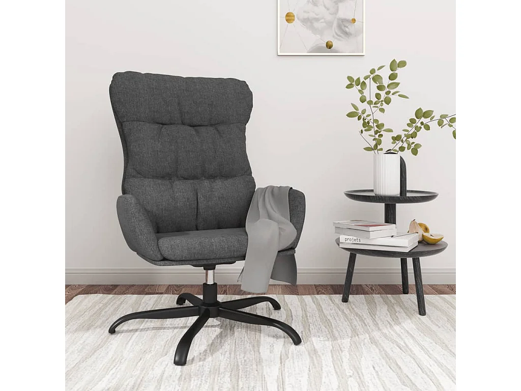 Chaise de relaxation Gris foncé Tissu