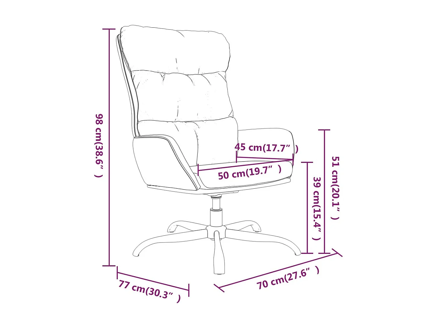 Chaise de relaxation Gris foncé Tissu