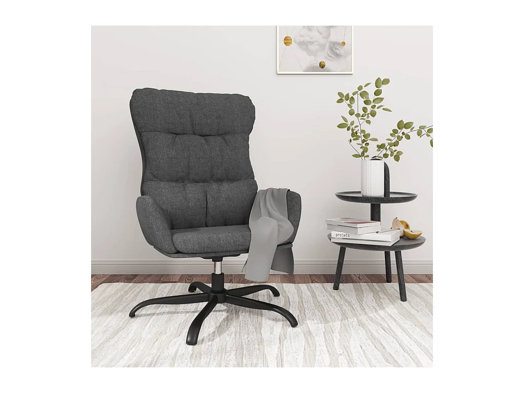 Chaise de relaxation Gris foncé Tissu