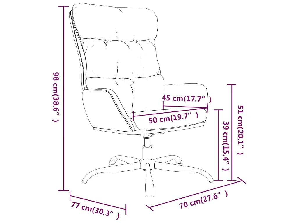 Sillón de relax de tela gris oscuro