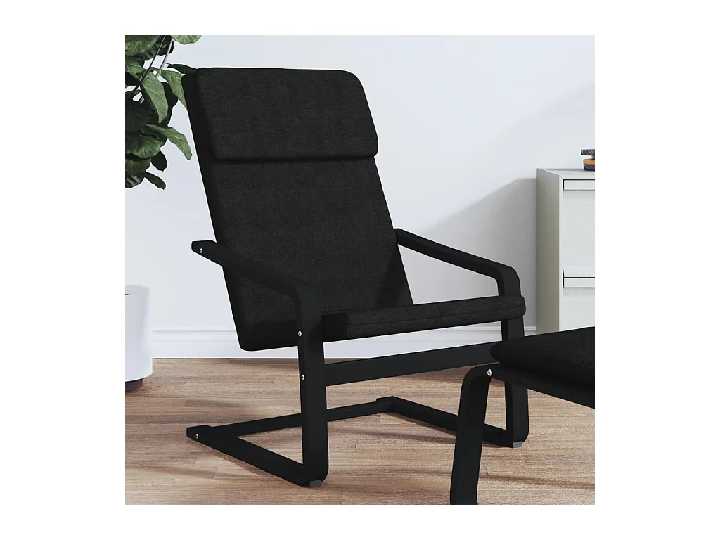 Chaise de relaxation Noir Tissu