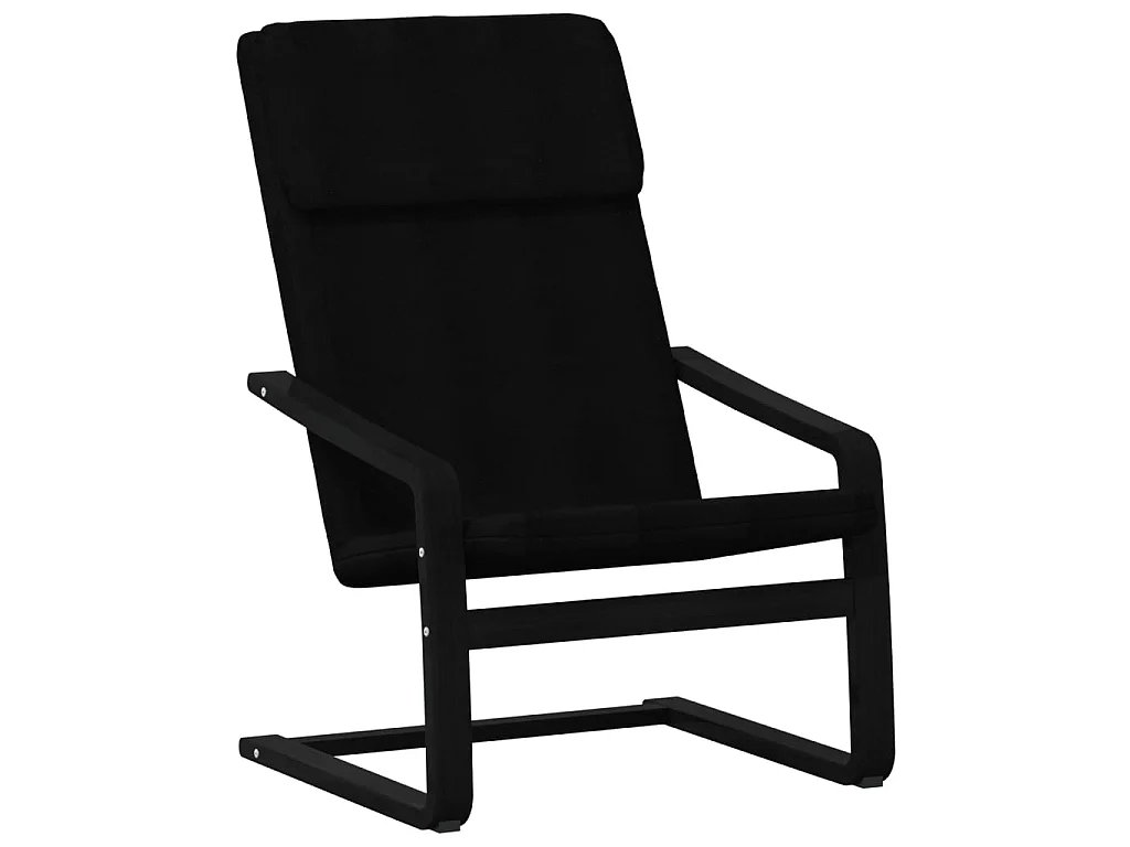 Chaise de relaxation Noir Tissu