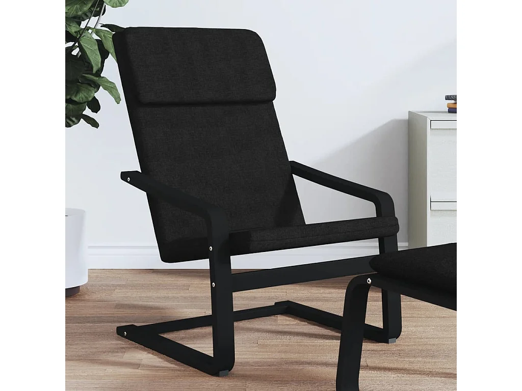 Chaise de relaxation Noir Tissu