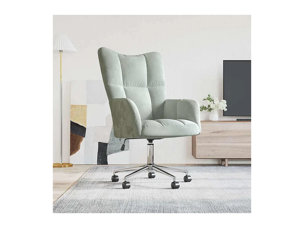 Chaise de relaxation Gris clair Velours