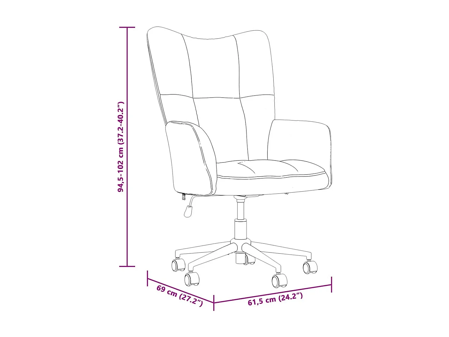 Chaise de relaxation Gris clair Velours
