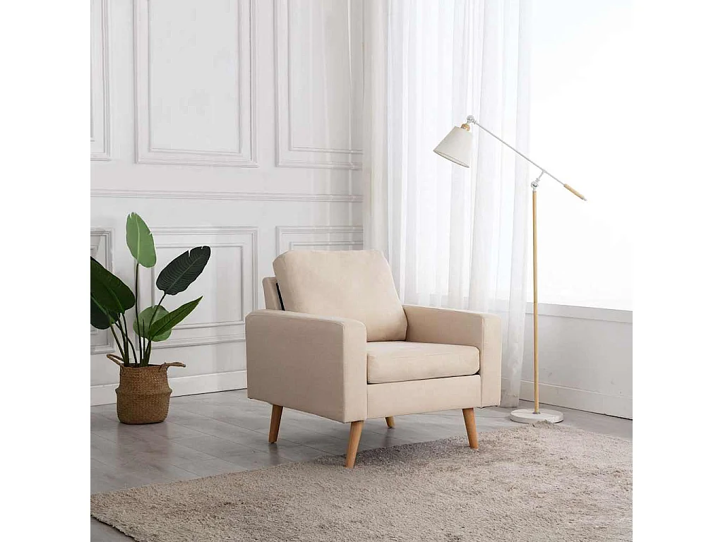 Fauteuil Crème Tissu