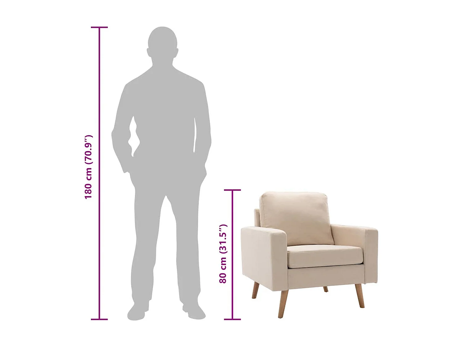 Fauteuil Crème Tissu