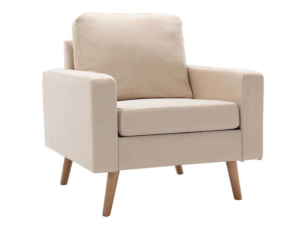 Sillón de tela color crema
