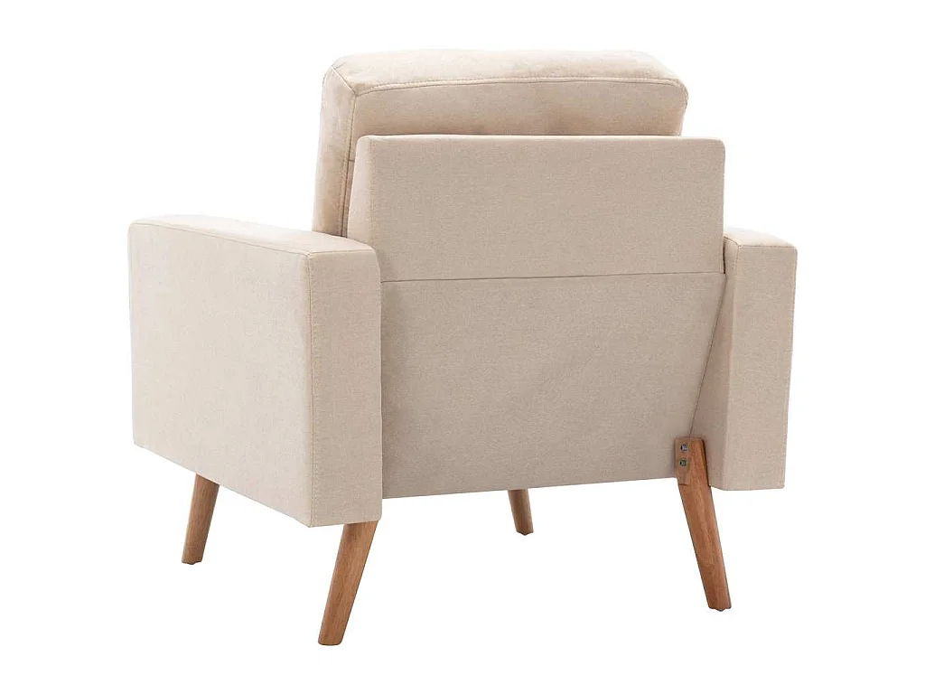 Sillón de tela color crema