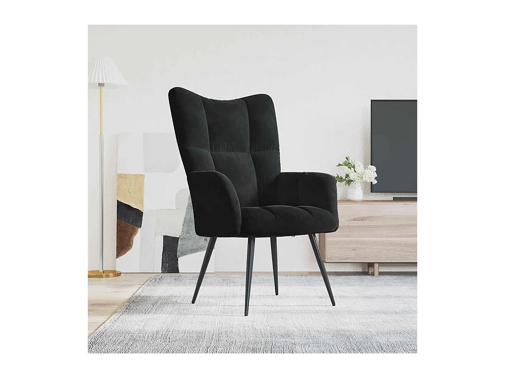 Chaise de relaxation Noir Velours