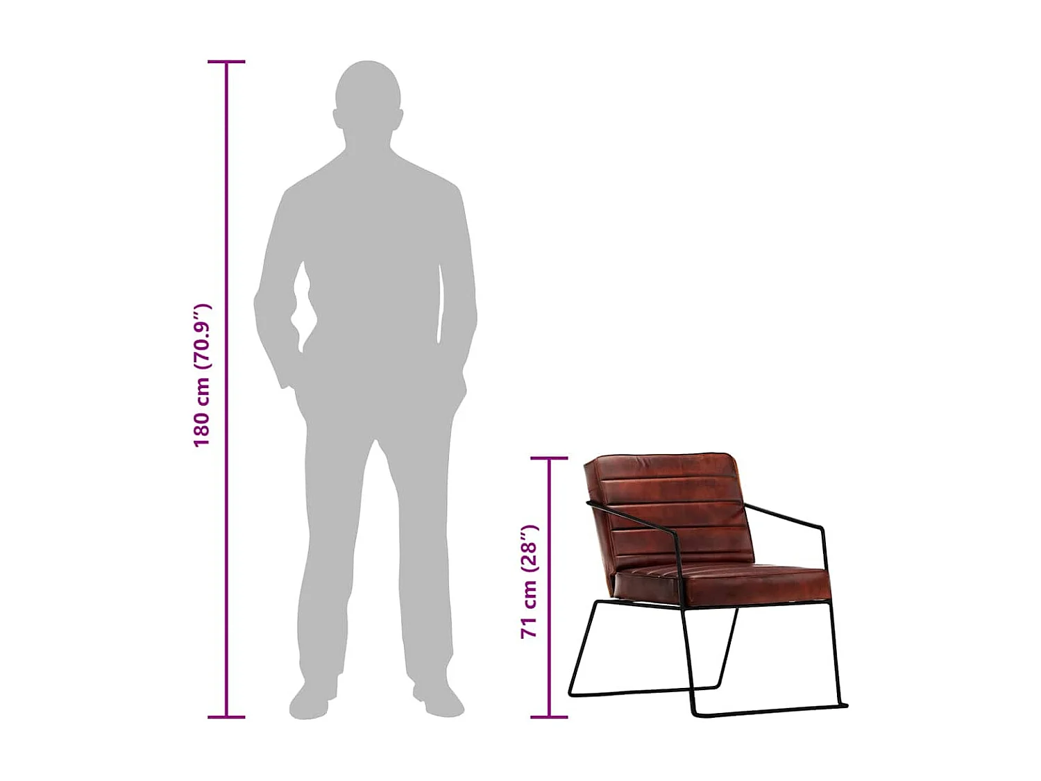 Sessel Dunkelbraun Echtleder