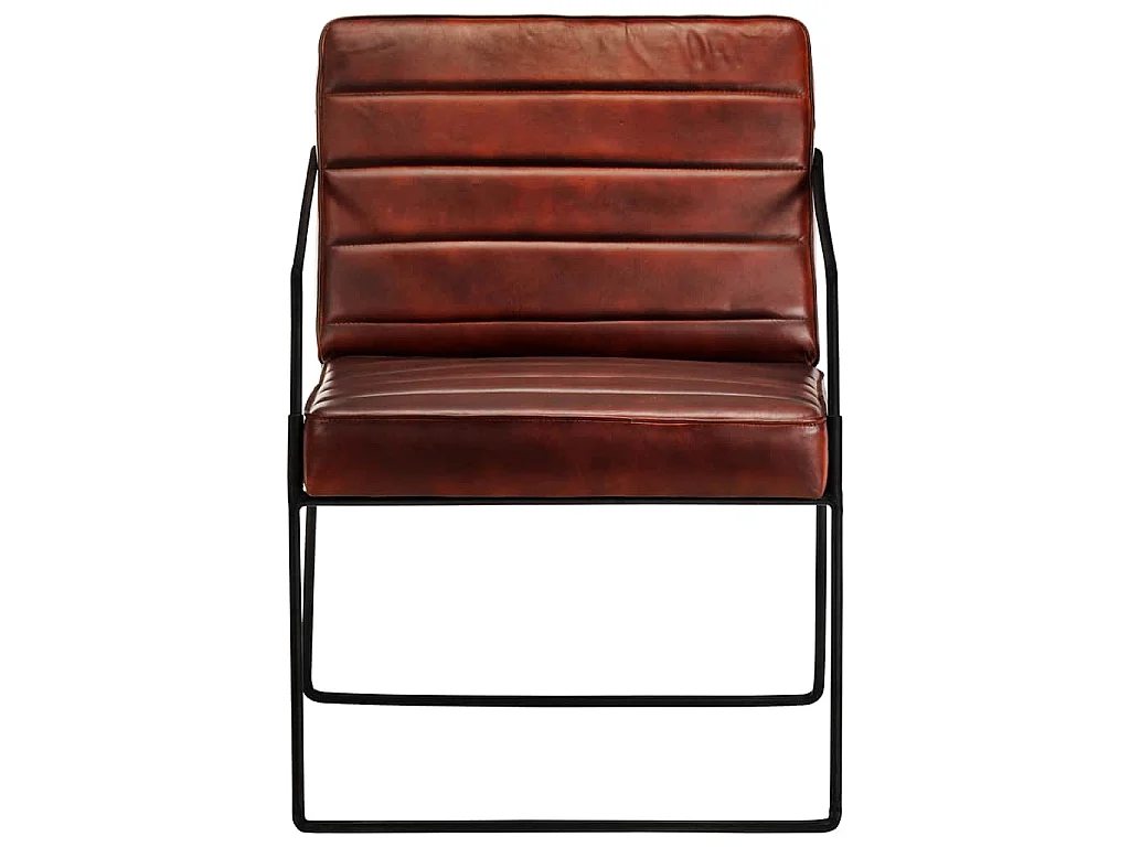 Fauteuil Marron foncé Cuir véritable