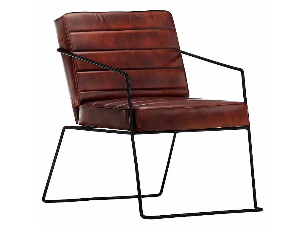 Fauteuil Marron foncé Cuir véritable