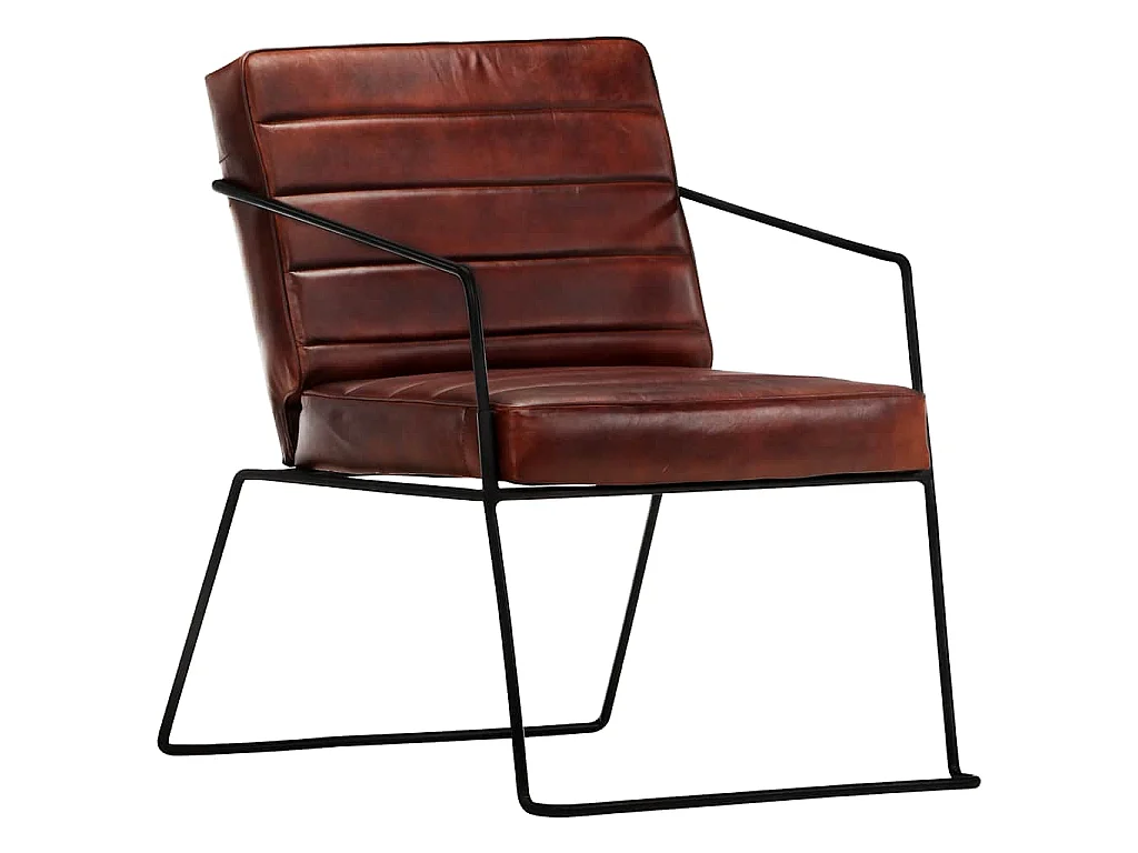 Fauteuil Marron foncé Cuir véritable