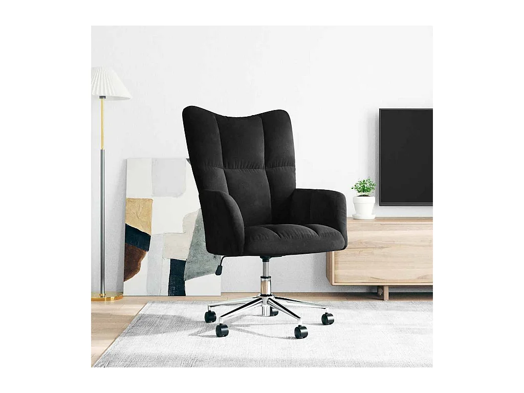 Chaise de relaxation Noir Velours