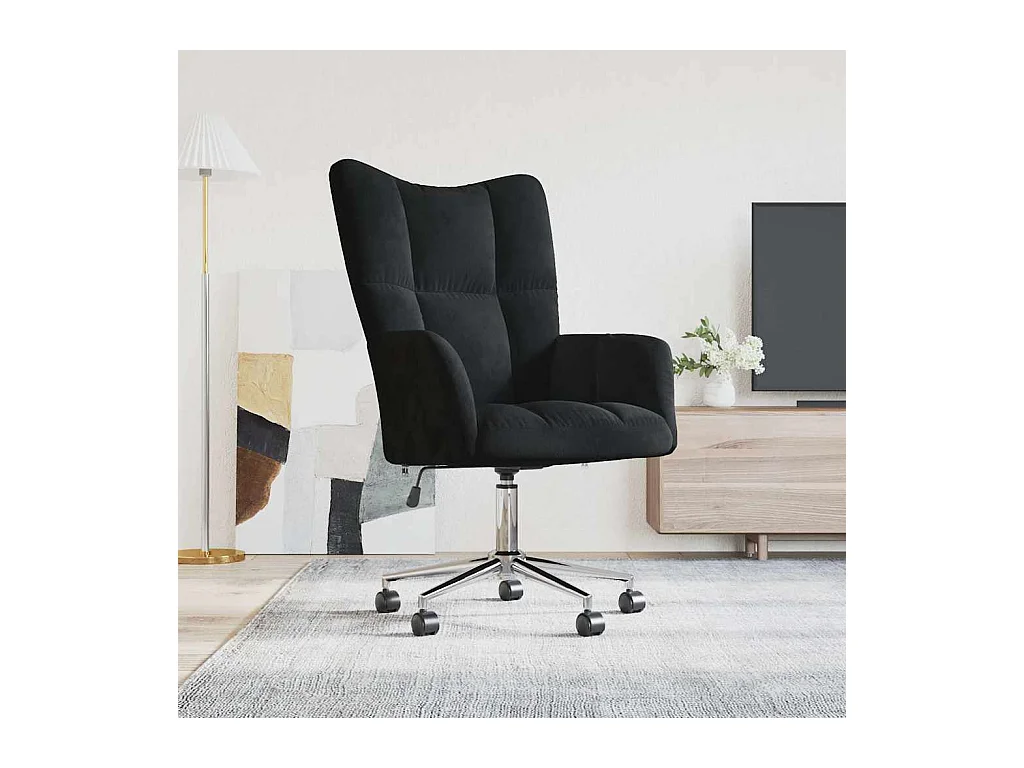Chaise de relaxation Noir Velours