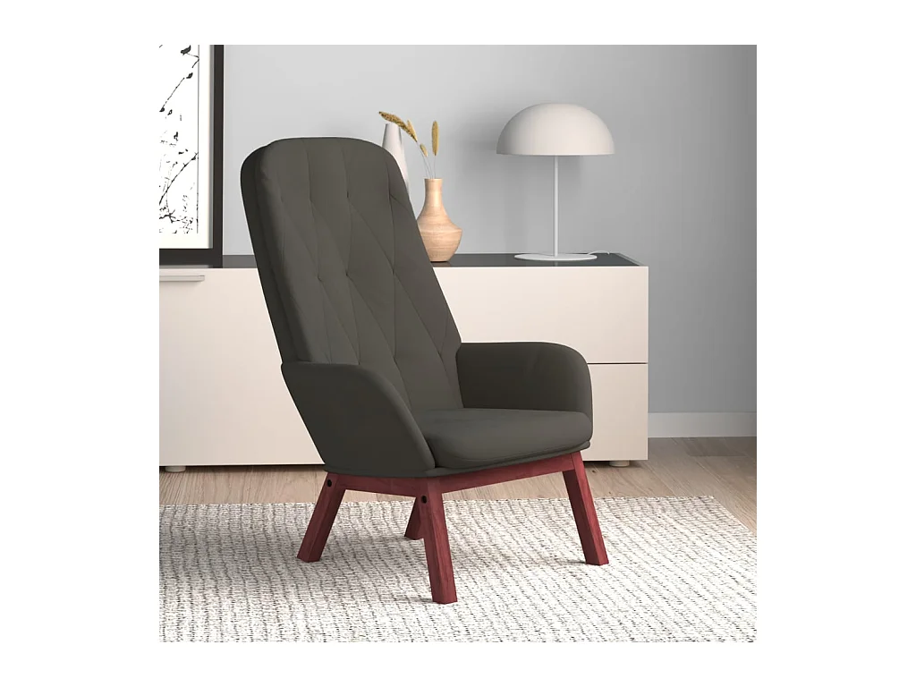 Chaise de relaxation Gris foncé Velours