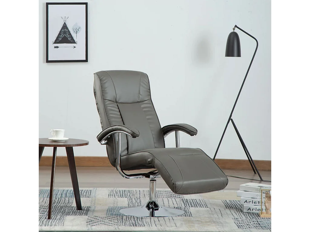 Fauteuil TV gris similicuir