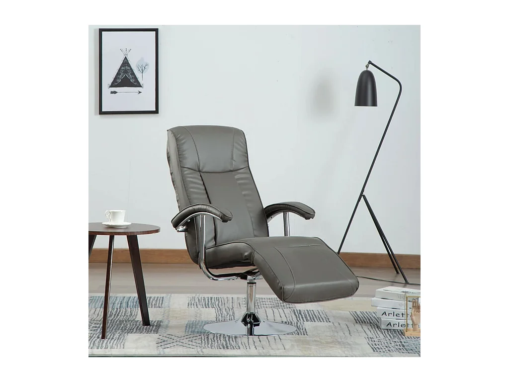 Fauteuil TV gris similicuir