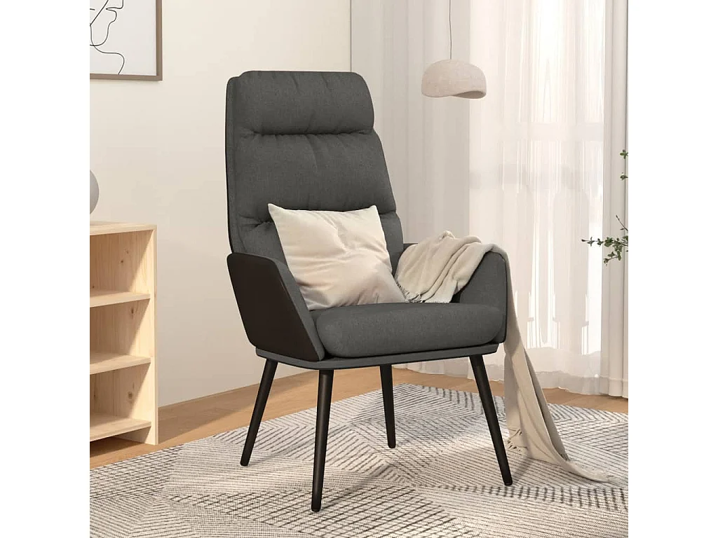 Chaise de relaxation Gris foncé Tissu