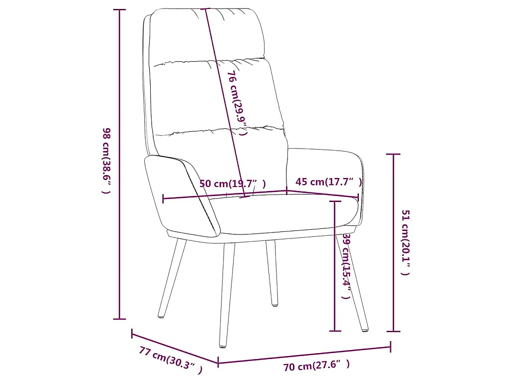 Chaise de relaxation Gris foncé Tissu