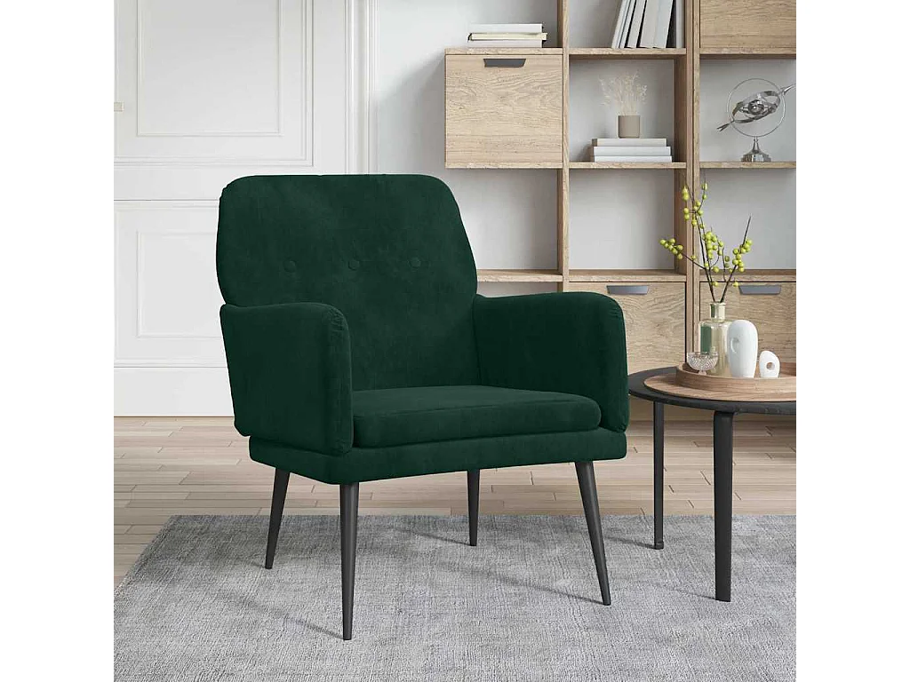 Fauteuil Vert foncé 62x79x79 cm Velours