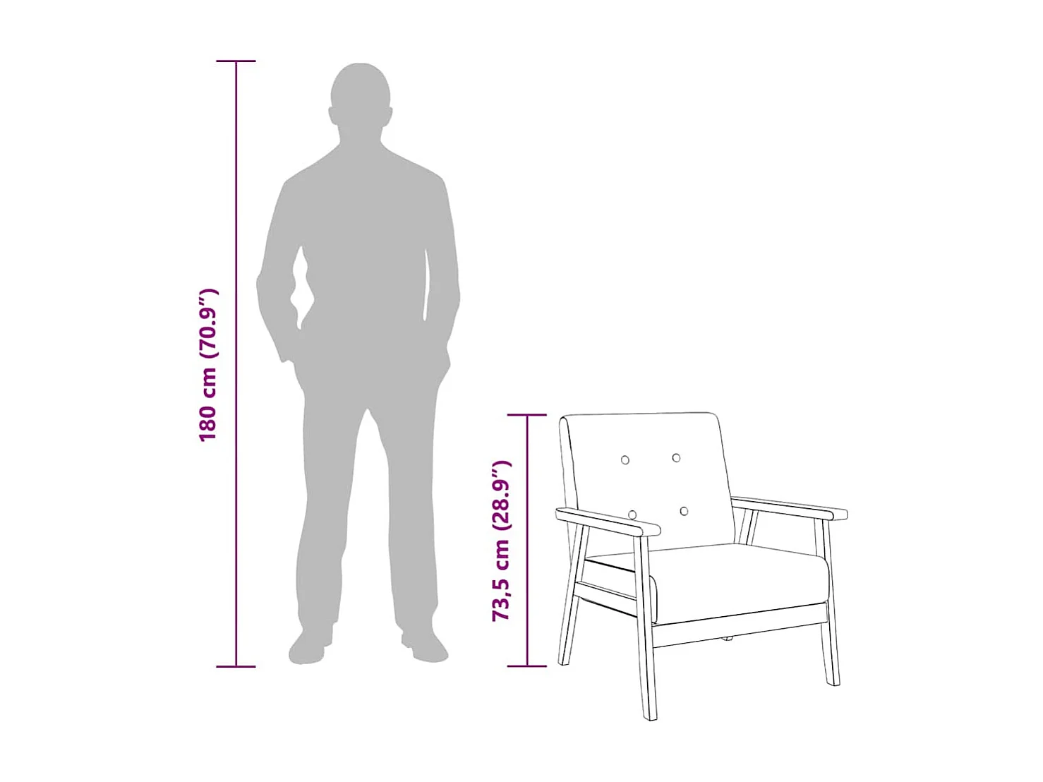 Fauteuil gris foncé tissu