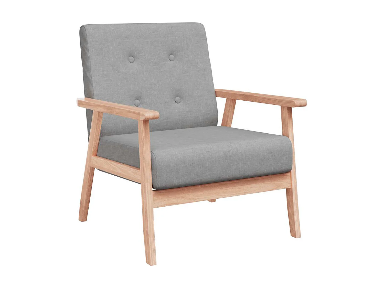 Sillón de tela gris claro