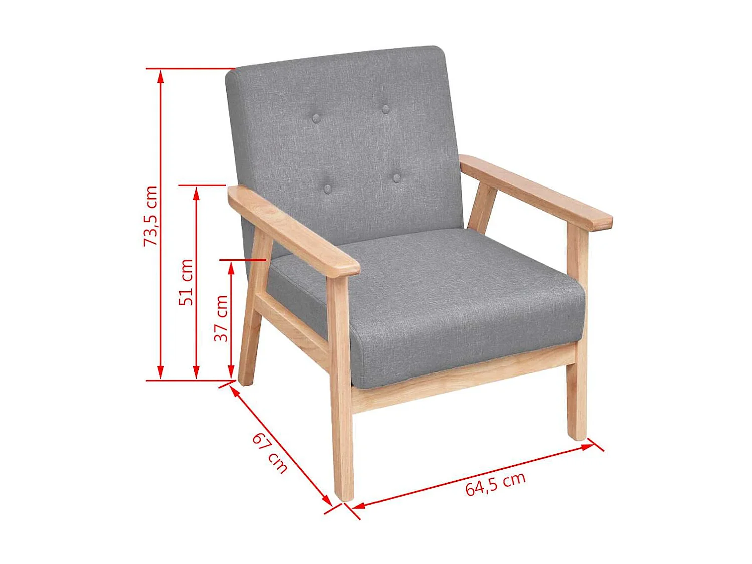 Sillón de tela gris claro