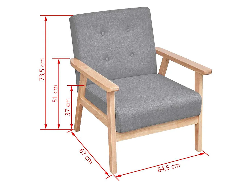 Sessel Hellgrau Stoff
