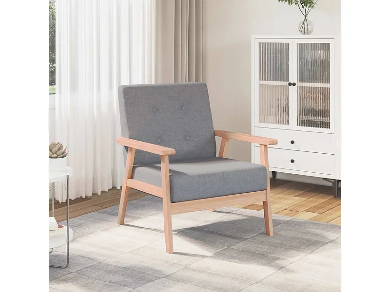 Fauteuil stof lichtgrijs