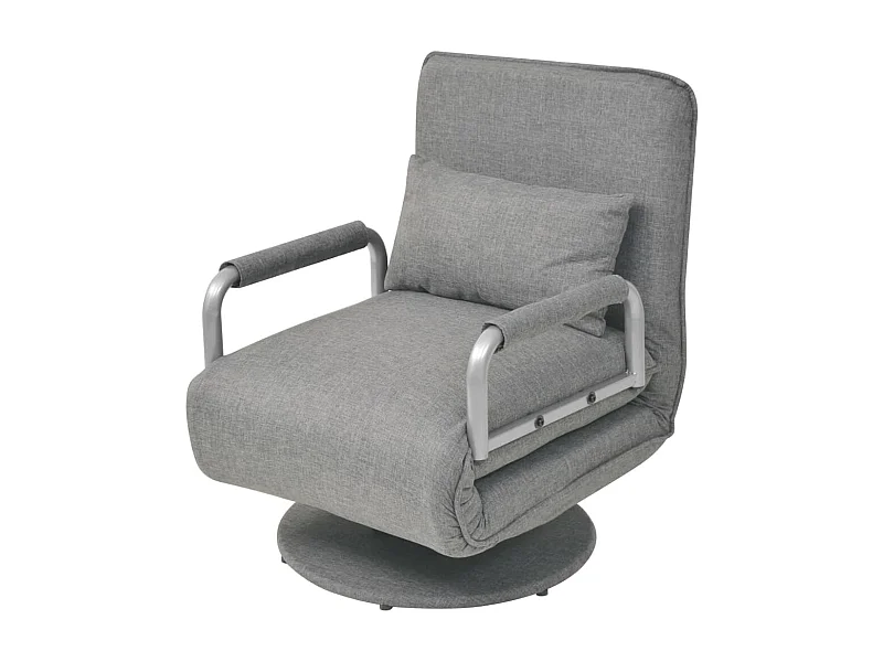 Fauteuil pivotant et canapé-lit Gris clair Tissu