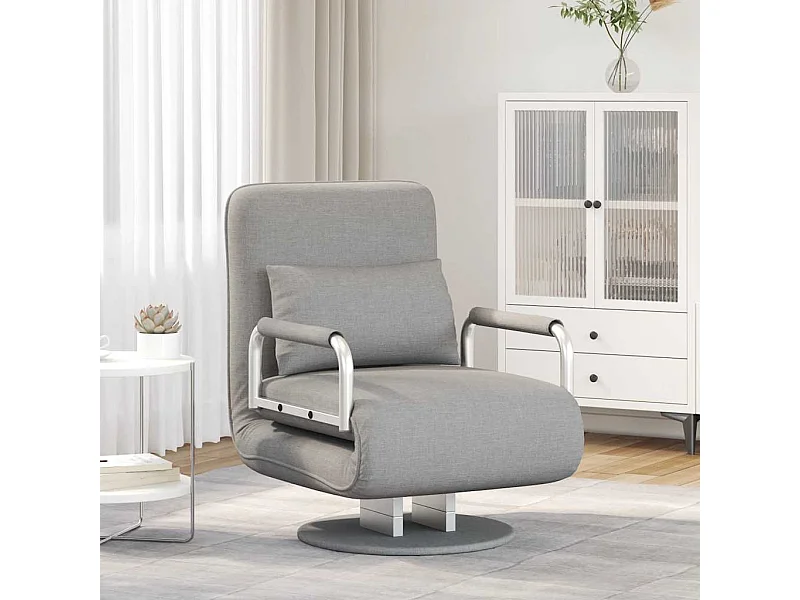 Fauteuil pivotant et canapé-lit Gris clair Tissu