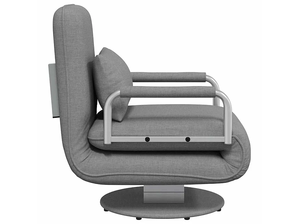 Draaistoel en slaapbank stof lichtgrijs
