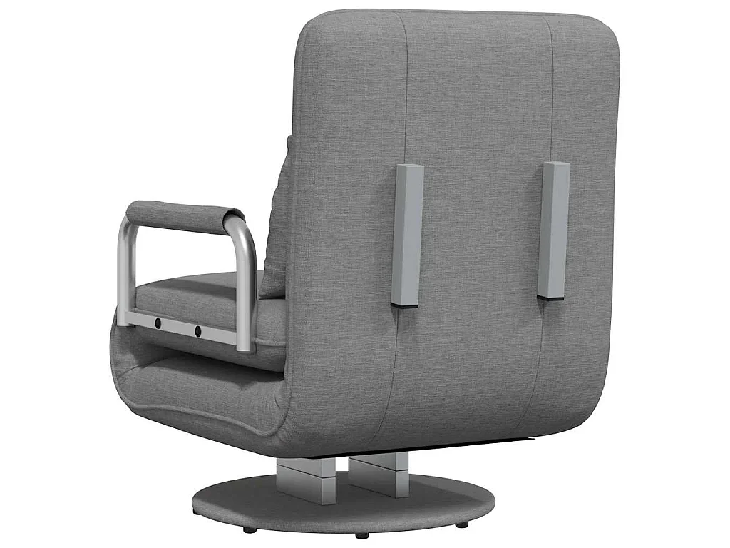 Draaistoel en slaapbank stof lichtgrijs