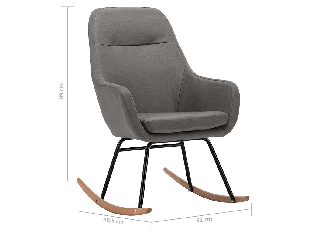 Schaukelstuhl Hellgrau Stoff