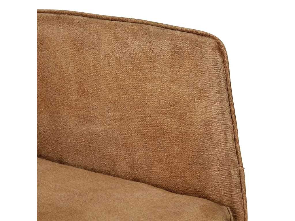 Sedia a Dondolo Marrone in Tela Vintage