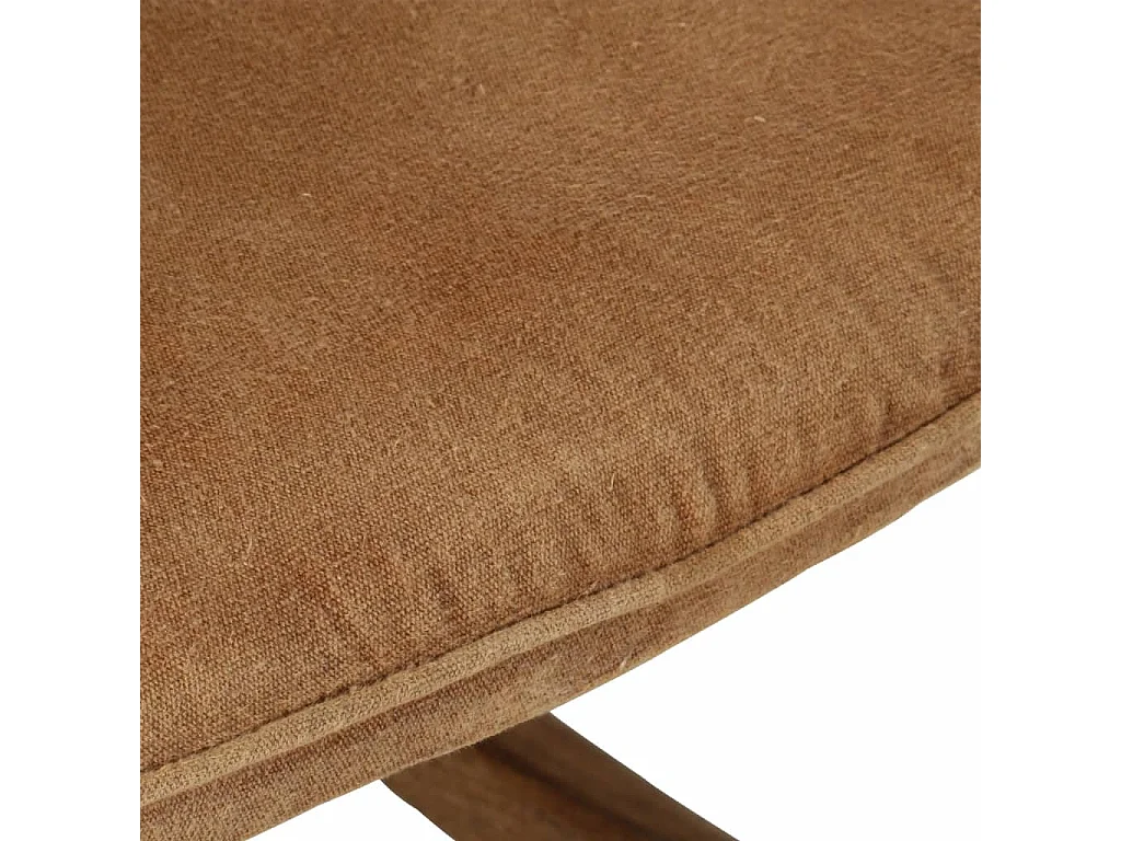 Sedia a Dondolo Marrone in Tela Vintage