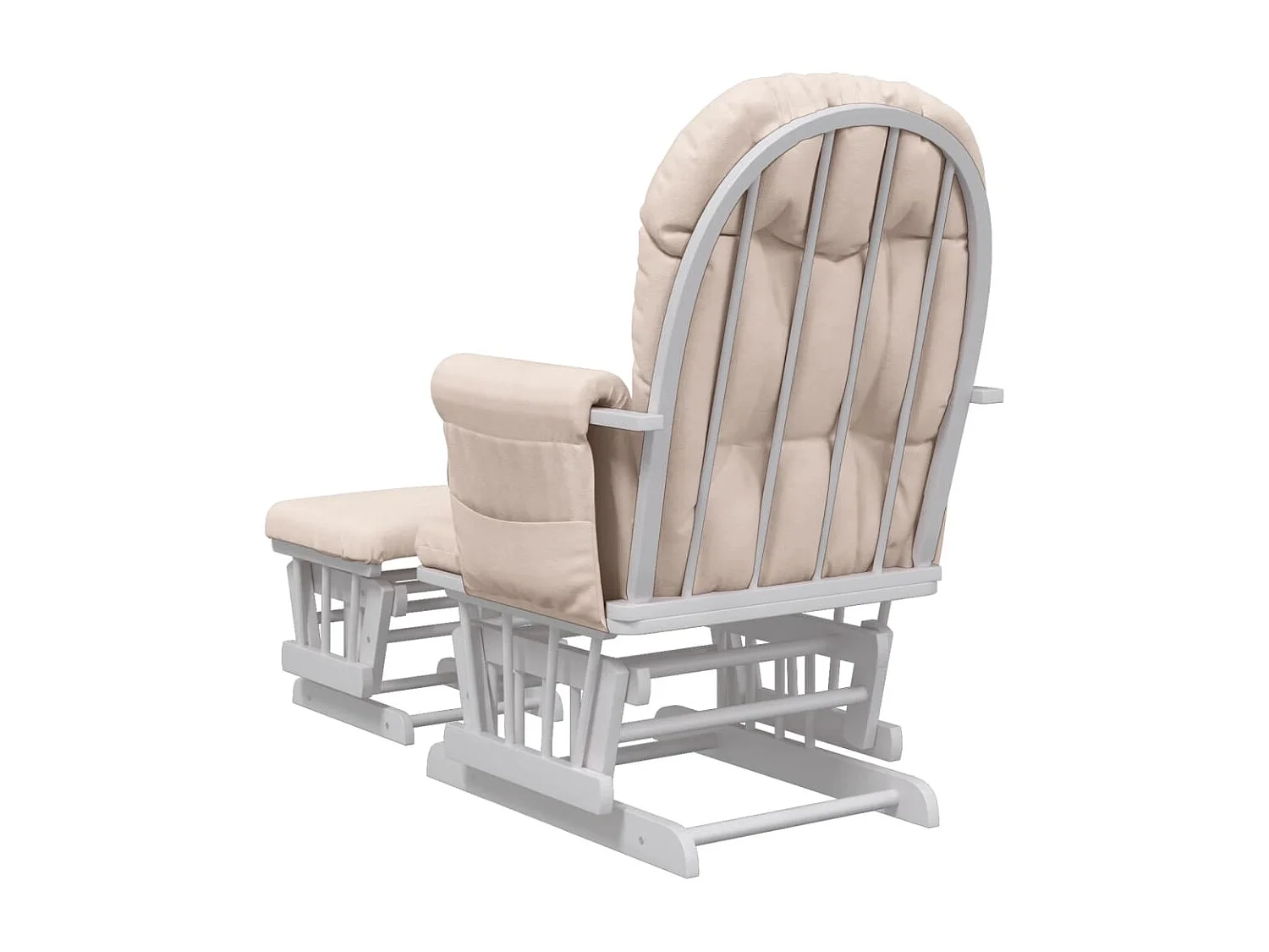 Schaukelsessel mit Hocker Gleitend Hellrosa Stoff